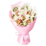 Букет из 5 белых орхидей